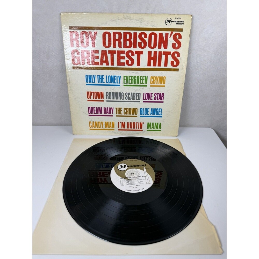 Vintage Roy Orbison's Greatest Hits Vinyl LP 1962 1st Pressing Mono M 4009